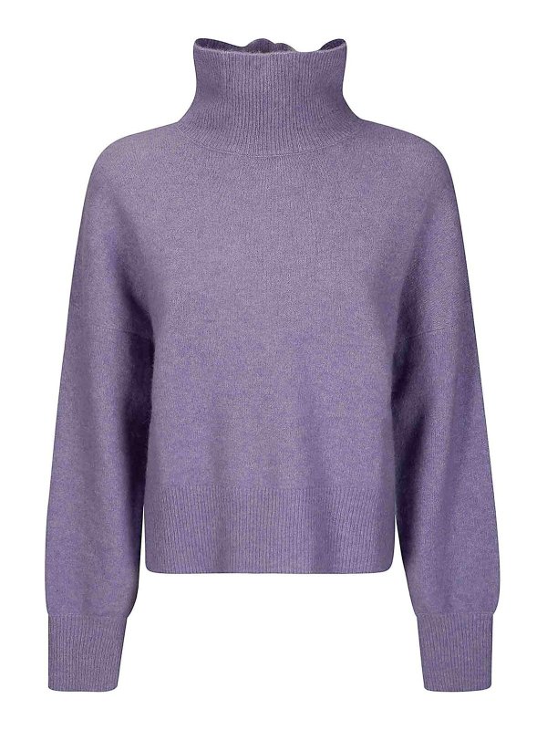 SAMSOE SAMSOE: Strickpullover mit Rundhalsausschnitt - Rundhalspullover - Hell-Lila