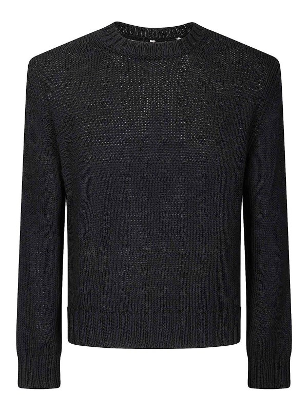SUNFLOWER: Strickpullover mit Rundhalsausschnitt - Rundhalspullover - Schwarz