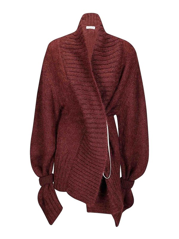 DRIES VAN NOTEN: カーディガン - カーディガン - ダークレッド