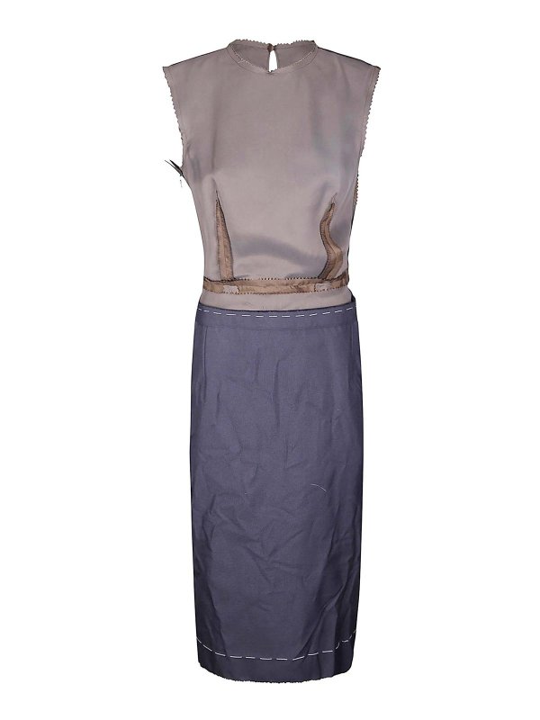 Maison Margiela: ニーレングスドレス - 膝丈ドレス - ブルー