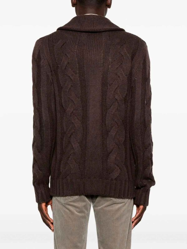 カーディガン - ダークブラウン shop online: BARBA NAPOLI