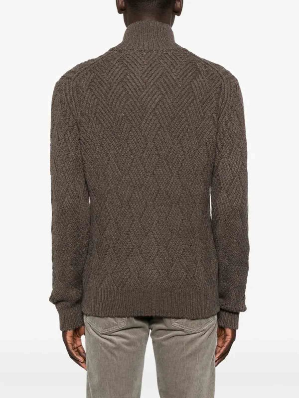 カーディガン - ダークブラウン shop online: BARBA NAPOLI