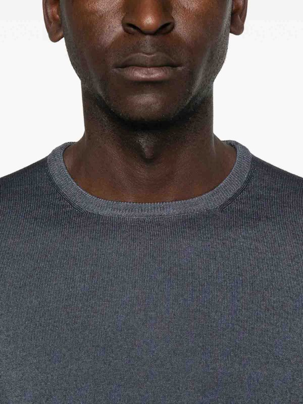 クルーネック - ダークグレー shop online: BARBA NAPOLI