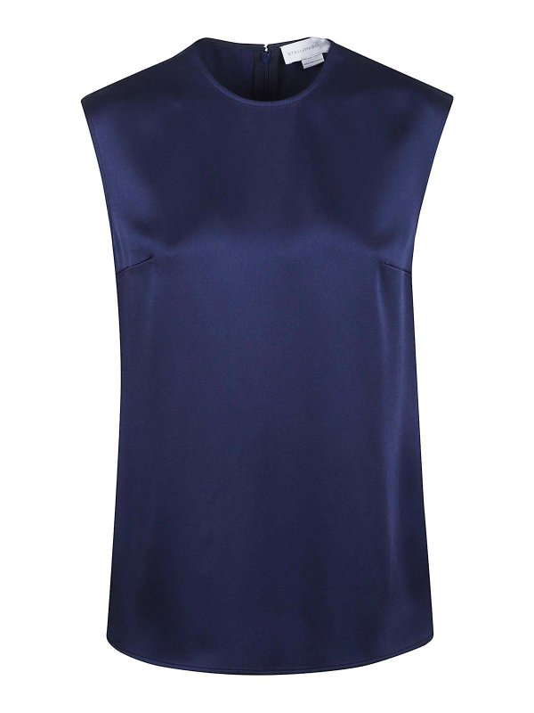 STELLA McCARTNEY: Tops y camisetas sin mangas - Top - Azul Oscuro
