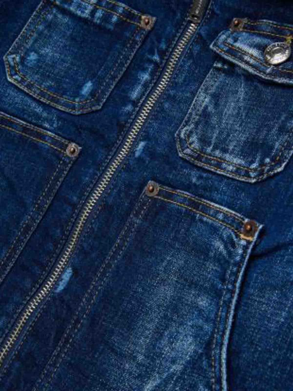 Denim jacket with zip shop online: DSQUARED2