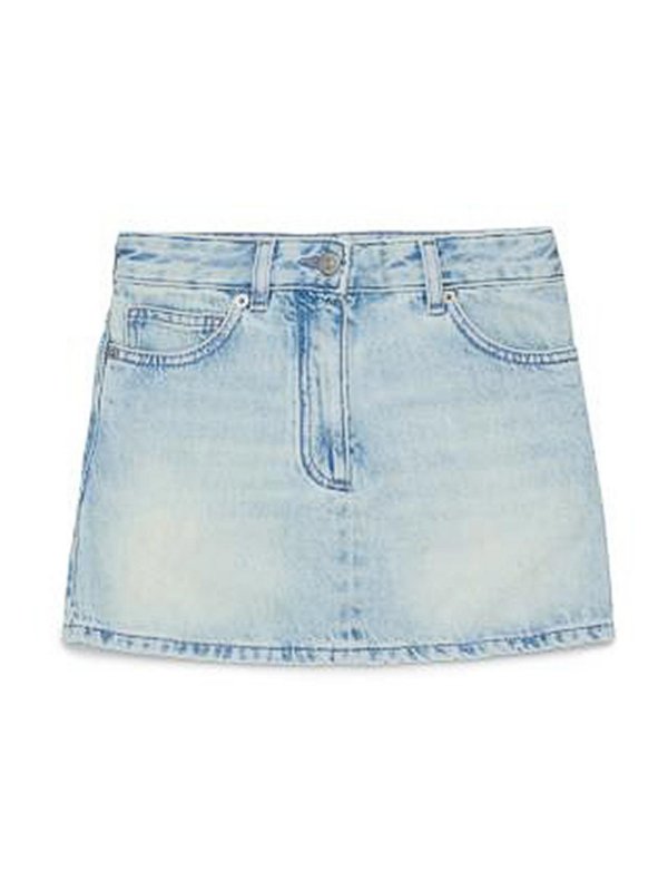 MM6 MAISON MARGIELA: ニーレングススカート＆ミディ丈 - 膝丈/ミディスカート - ブルー