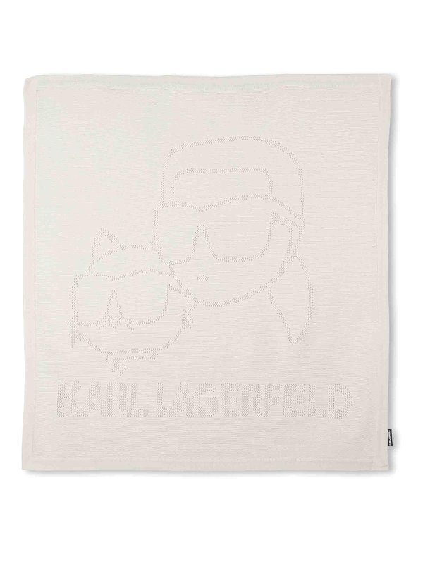 KARL LAGERFELD: ブランケット＆毛布 - スロー/ブランケット - クリーム