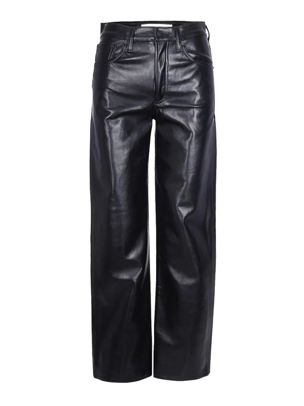 AGOLDE: casual trousers - Leather Effect Trousers