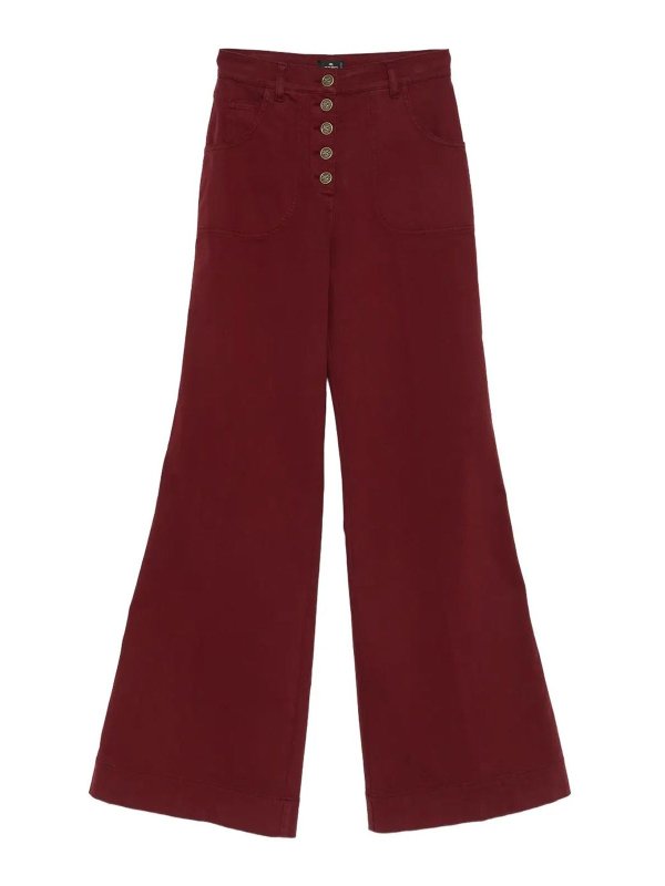 ETRO: カジュアルトラウザー - カジュアルパンツ - ダークレッド