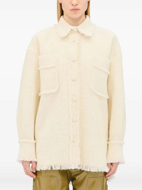 The Best Shops m.s.g.m.: shirts - Msgm Ivory Shirt Jacket