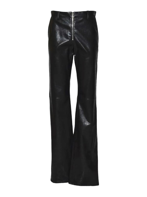 m.s.g.m.: casual trousers - Msgm Pantalone Zip Black