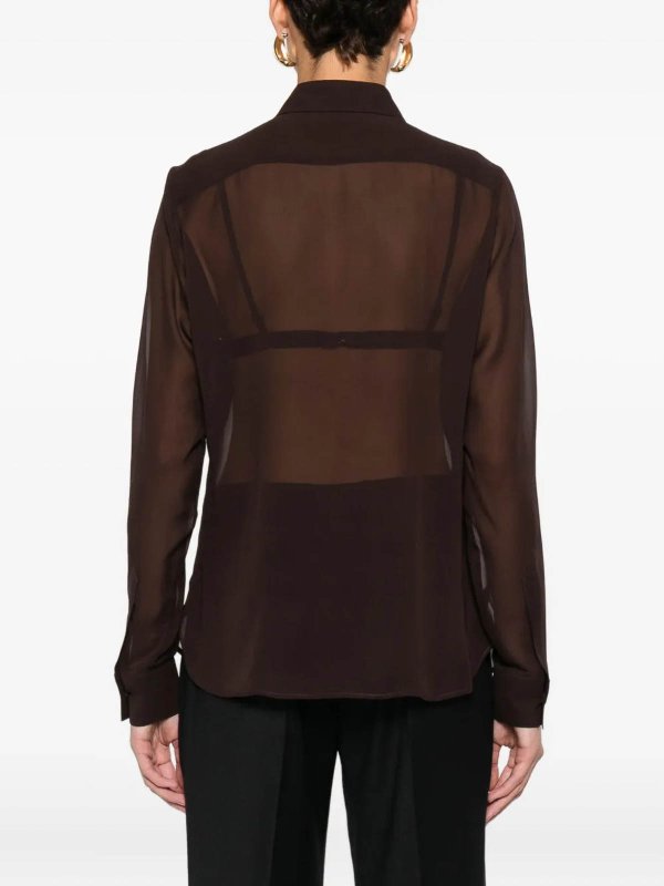 The Best Shops TAGLIATORE: camicie - Camicia Seta Brown