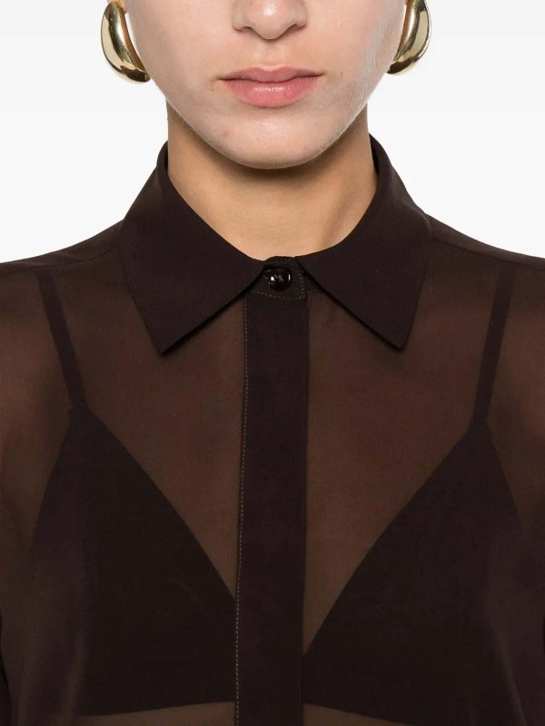 Camicia Seta Brown shop online: TAGLIATORE