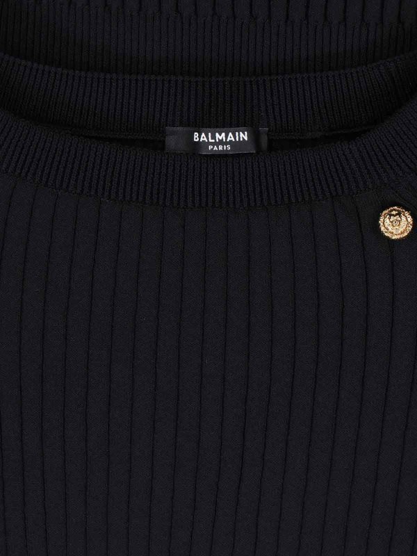 Rundhalspullover - Schwarz shop online: Balmain