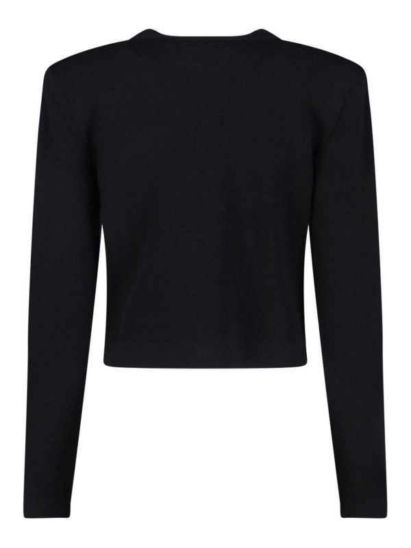 Balmain: Strickpullover mit Rundhalsausschnitt online - Rundhalspullover - Schwarz