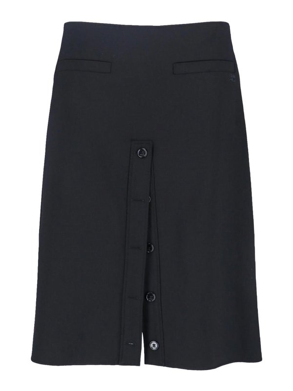 Courreges: ニーレングススカート＆ミディ丈 - 膝丈/ミディスカート - 黒