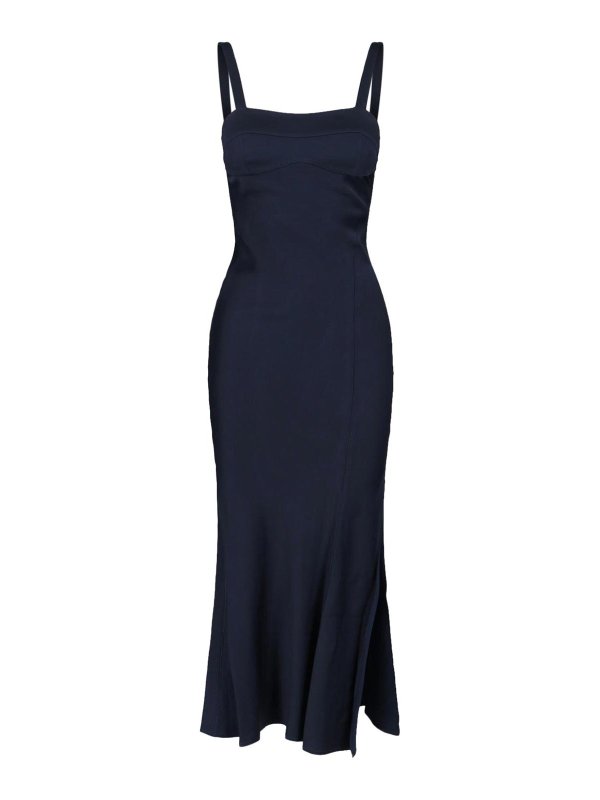 VICTORIA BECKHAM: ニーレングスドレス - 膝丈ドレス - ブルー