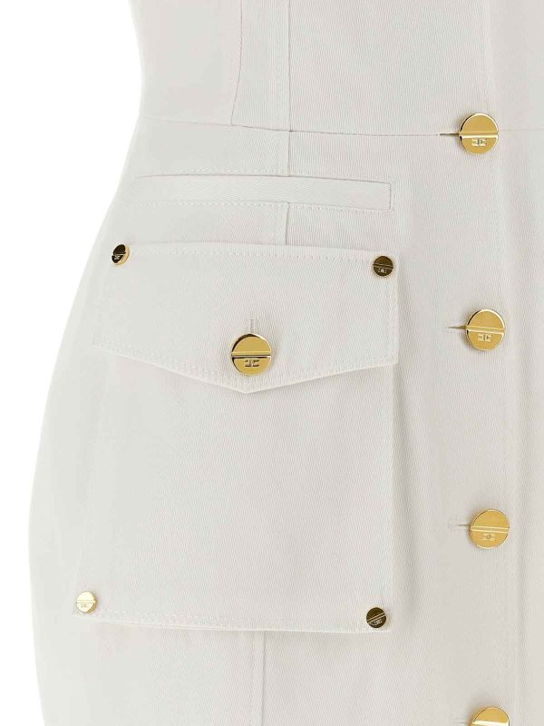 膝丈ドレス - 白 shop online: ELISABETTA FRANCHI