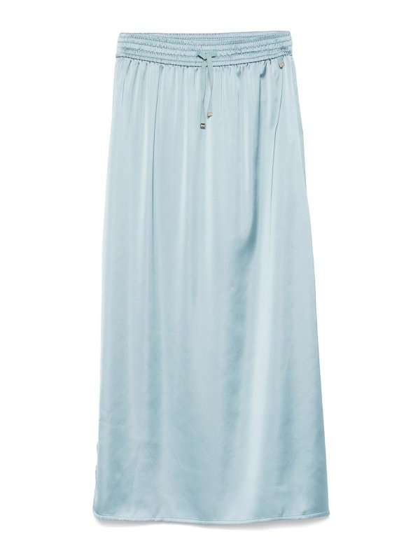 HERNO: Knee length skirts & Midi - Satin Skirt With Drawstring
