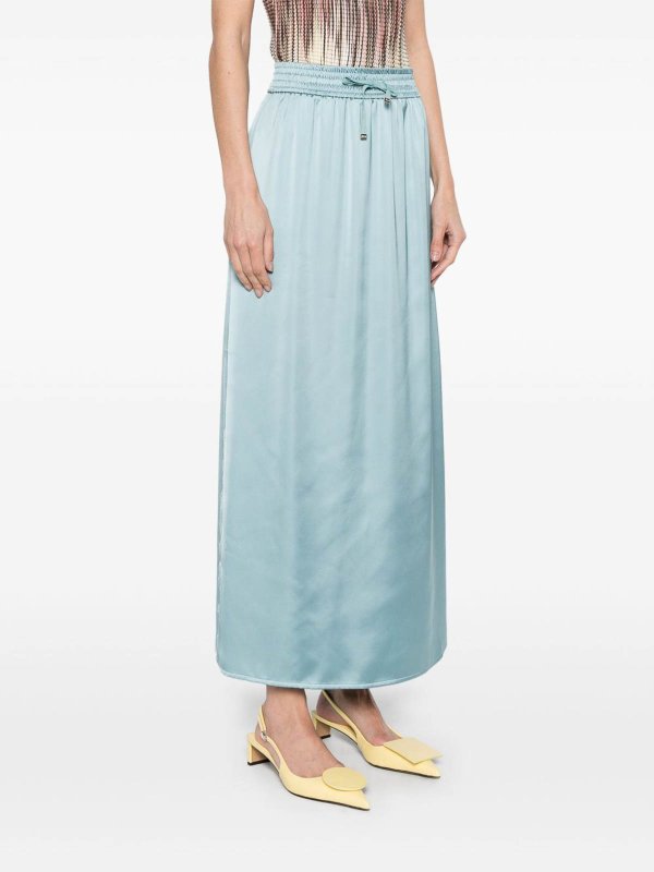 The Best Shops HERNO: Knee length skirts & Midi - Satin Skirt With Drawstring