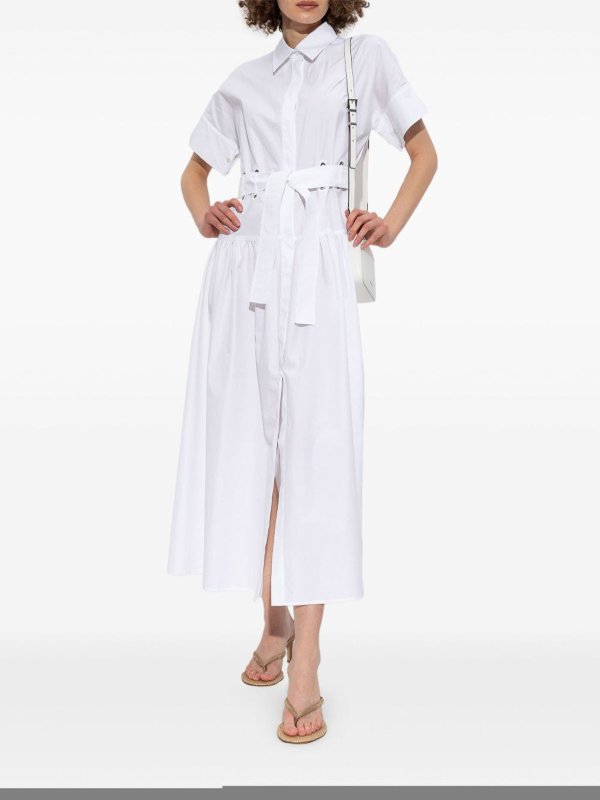 Max Mara: ニーレングスドレス online - 膝丈ドレス - 白