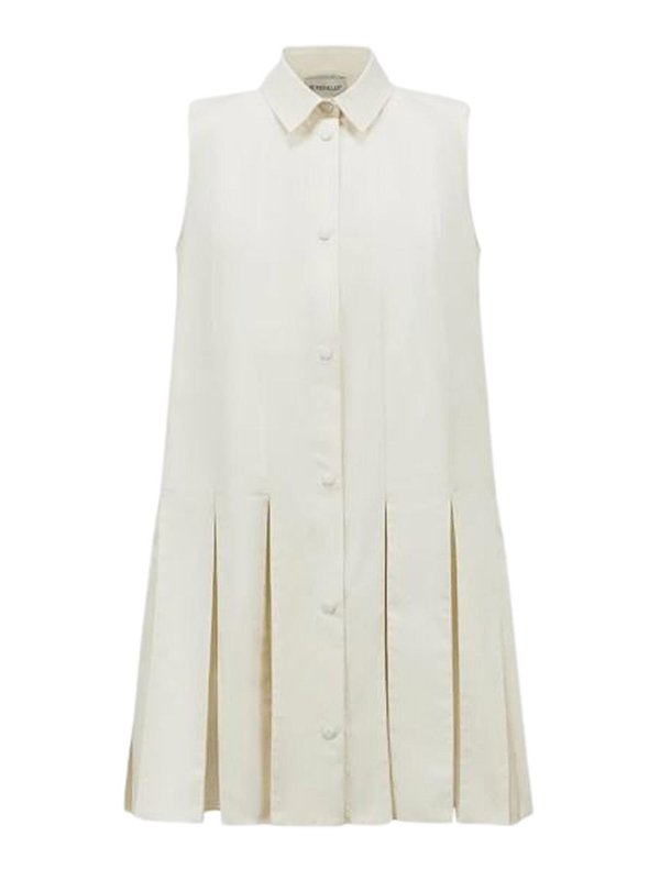 MONCLER: ニーレングスドレス - 膝丈ドレス - 白