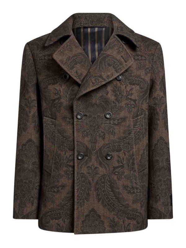 ETRO: ショートコート - ショートコート - ダークブラウン