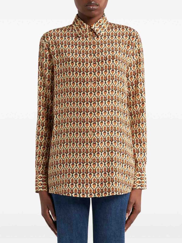 ETRO: shirts online - Micro-Patterned Silk Shirt