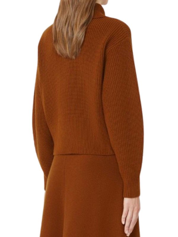 The Best Shops Max Mara: Strickpullover mit Rundhalsausschnitt - Rundhalspullover - Braun