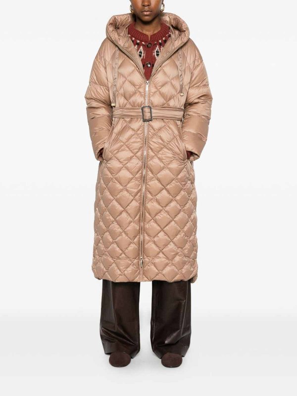 MAX MARA THE CUBE: padded jackets online - Long Quilted Down Jacket