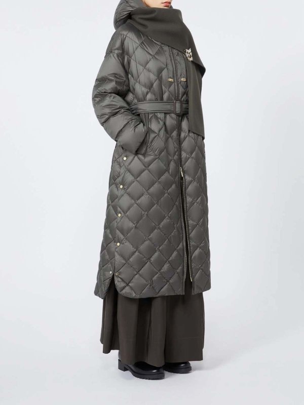 MAX MARA THE CUBE: padded jackets online - Long Quilted Down Jacket