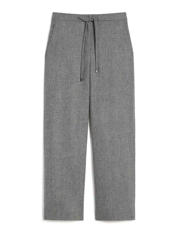 S MAX MARA: スウェットパンツ - トラックスーツ ボトムス - グレー