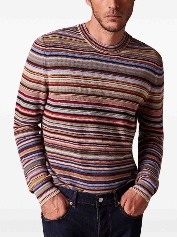 PAUL SMITH: Strickpullover mit Rundhalsausschnitt online - Rundhalspullover - Bunt