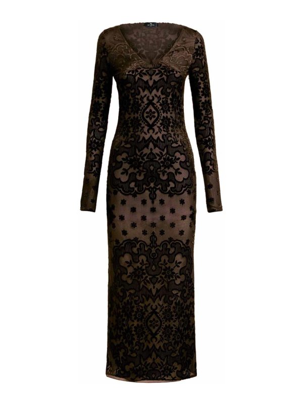 ETRO: ニーレングスドレス - 膝丈ドレス - 黒