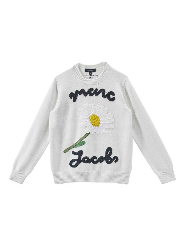 MARC JACOBS: Strickpullover mit Rundhalsausschnitt - Rundhalspullover - Weiß