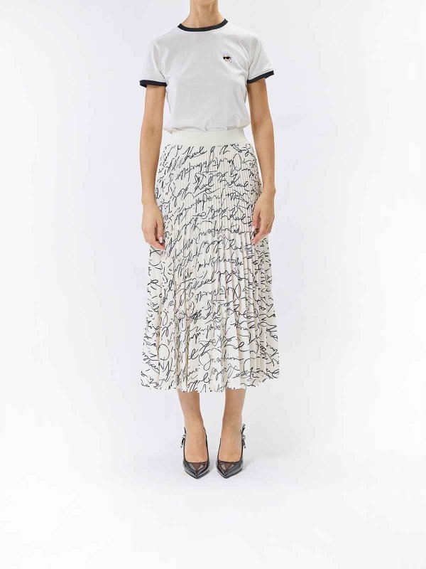 KARL LAGERFELD: ニーレングススカート＆ミディ丈 online - 膝丈/ミディスカート - 白