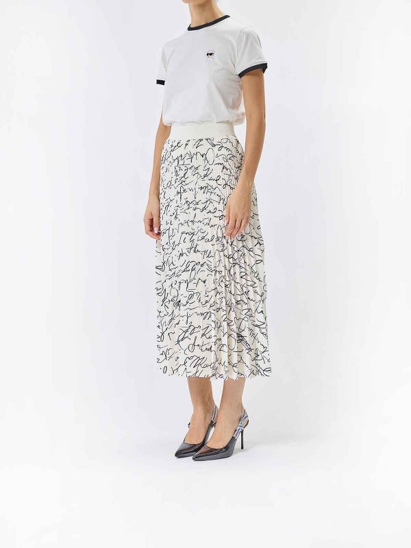 The Best Shops KARL LAGERFELD: ニーレングススカート＆ミディ丈 - 膝丈/ミディスカート - 白