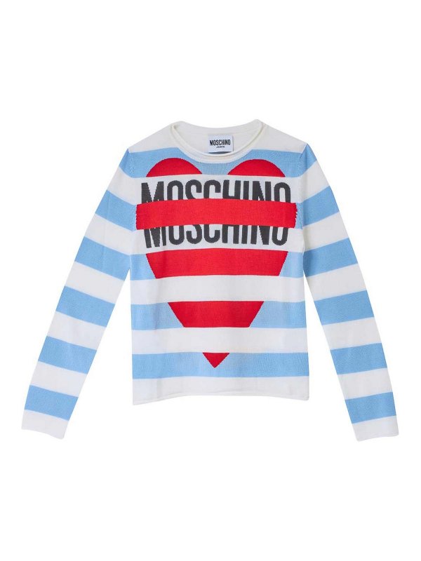 MOSCHINO: Strickpullover mit Rundhalsausschnitt - Rundhalspullover - Bunt