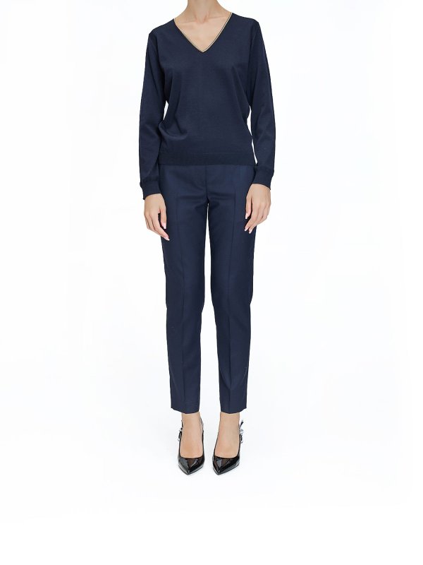 PAUL SMITH: Col en V online - Pull À Col V - Bleu