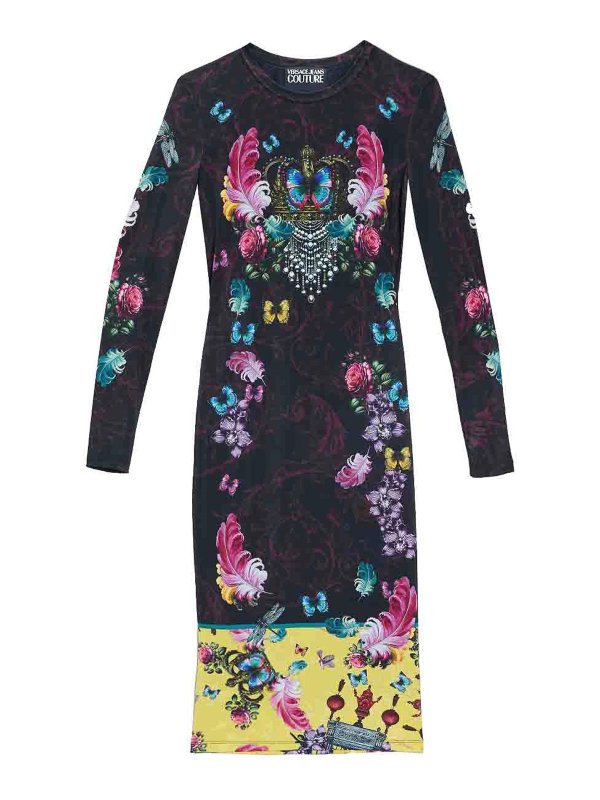 Versace Jeans Couture: イブニングドレス - イブニングドレス - マルチカラー