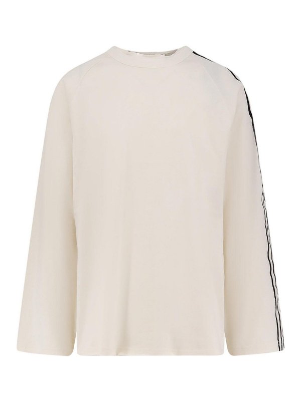 Y-3: Pull col rond - Pull Col Rond - Beige