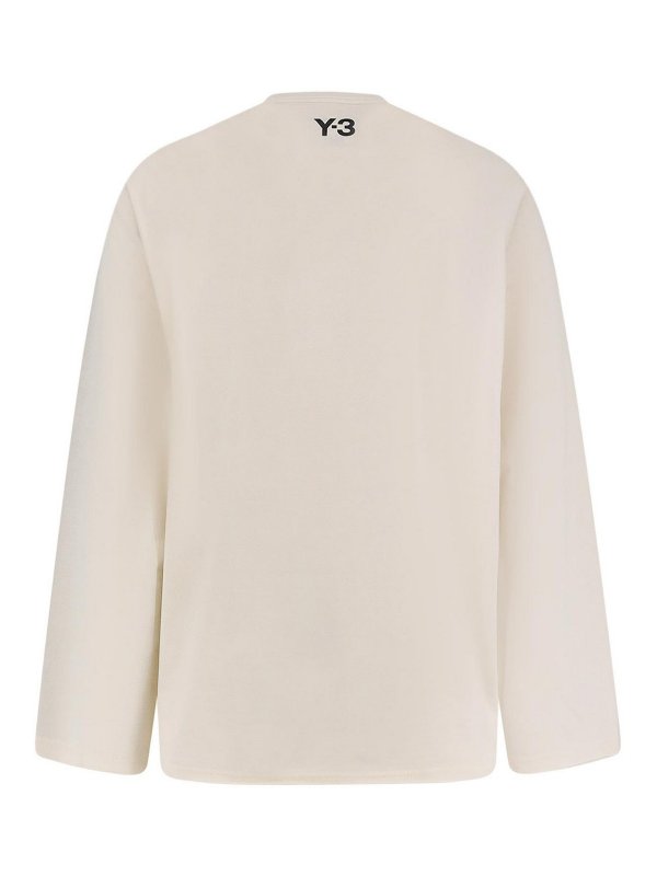 Y-3: Pull col rond online - Pull Col Rond - Beige