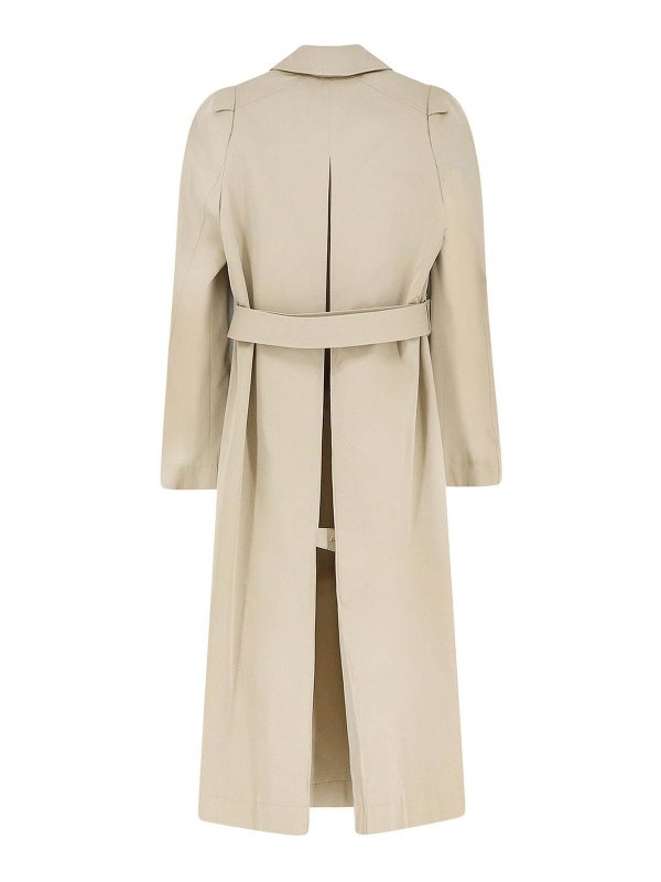 ALEXANDER MCQUEEN: trench coats online - Cotton Trench Coat With Puff Sleeves
