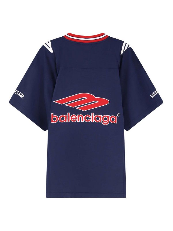 BALENCIAGA: Camisetas online - Camiseta - Azul Oscuro