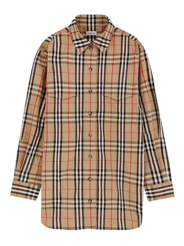 BURBERRY: camicie - Camicia In Cotone Con Stampa Check