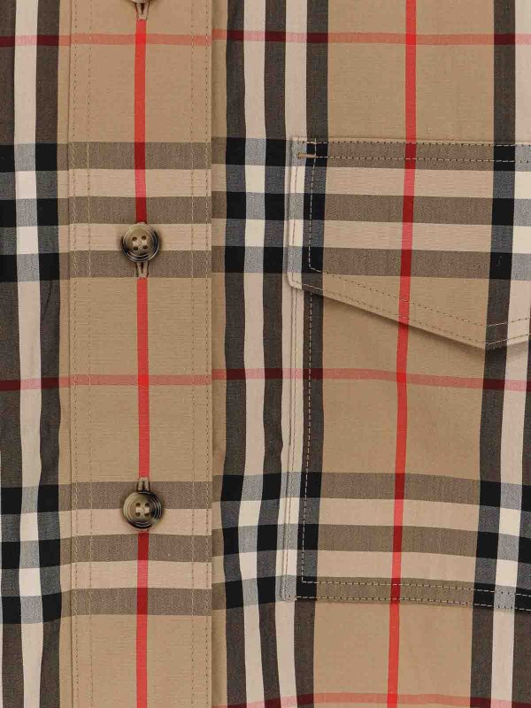 The Best Shops BURBERRY: camicie - Camicia In Cotone Con Stampa Check