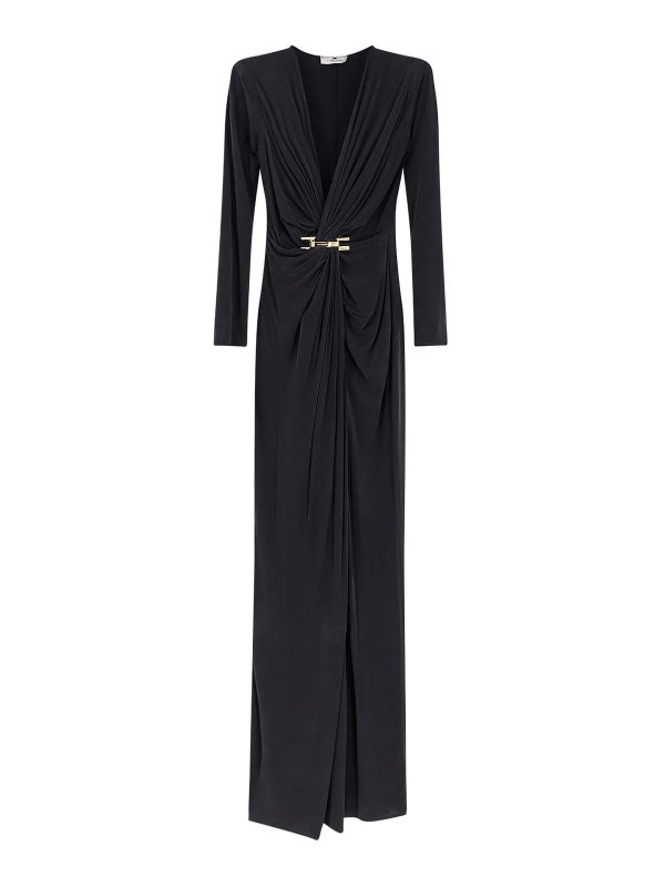 ELISABETTA FRANCHI: マキシドレス - マキシドレス - 黒