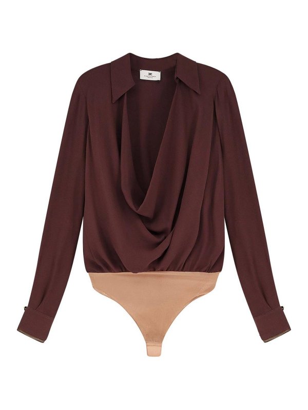 ELISABETTA FRANCHI: トップス＆タンクトップ - トップ/タンクトップ - ブラウン