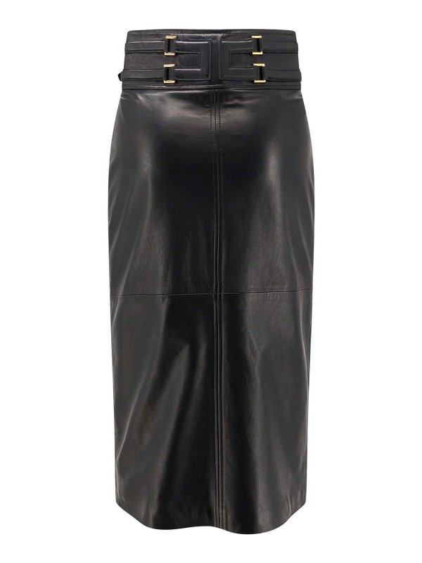 ELISABETTA FRANCHI: ニーレングススカート＆ミディ丈 - 膝丈/ミディスカート - 黒