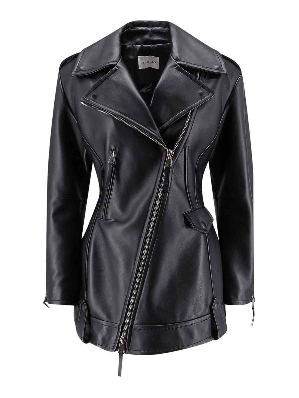 GIVENCHY: blazers - Waisted Leather Jacket